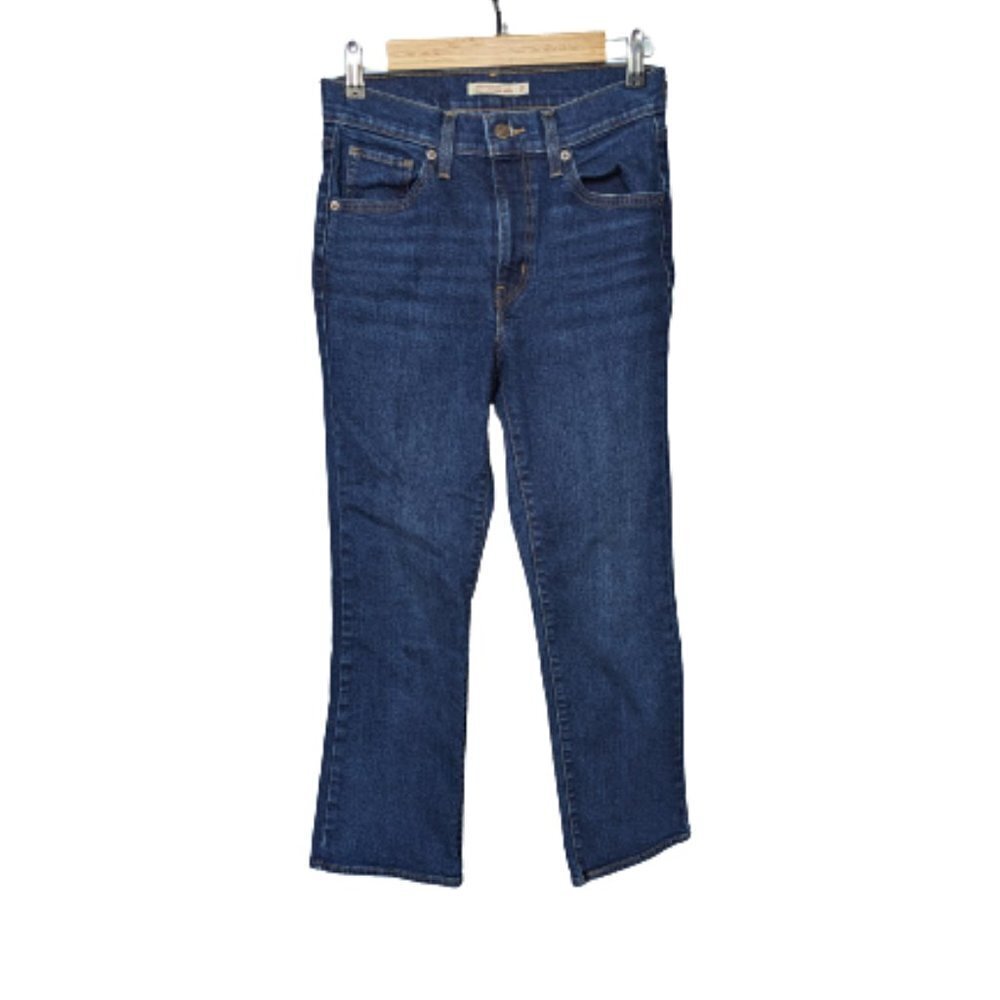 Levi's Medium Wash High Waisted Crop Flare Denim Jeans